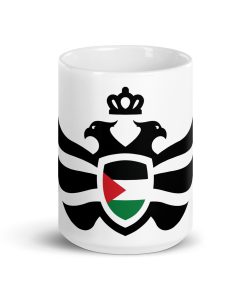 Palestine Shield <br> Black Eagle <br> White Ceramic Mug