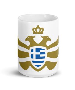 Greece Shield <br> Gold Eagle <br> White Ceramic Mug