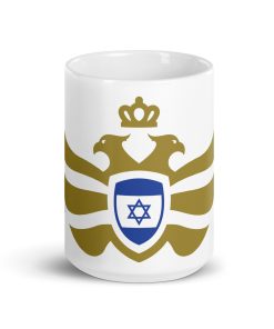 Israel Shield Gold Eagle White Ceramic Mug