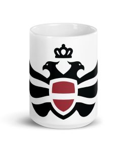 Latvia Shield Black Eagle White Ceramic Mug