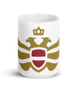 Latvia Shield Gold Eagle White Ceramic Mug