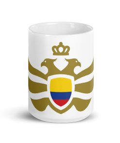 Colombia Shield Gold Eagle White Ceramic Mug