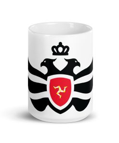 The Isle Of The Man Shield Black Eagle White Ceramic Mug
