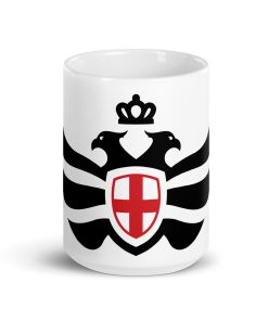 England Shield <br> Black Eagle <br> White Ceramic Mug