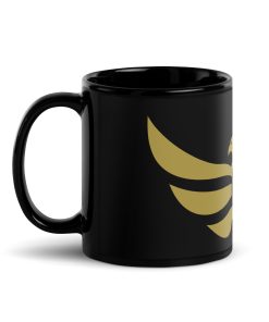 Alternative view of USA Shield <br> Gold Eagle <br> Black Ceramic Mug