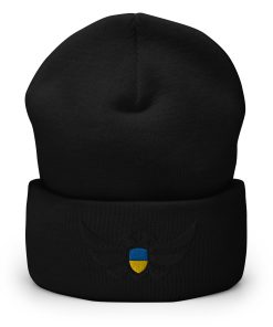 Alternative view of Ukraine Shield <br> Black Eagle Cuffed Beanie