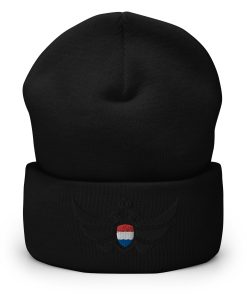 Alternative view of Netherlands Shield <br> Black Eagle Cuffed Beanie