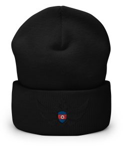 Alternative view of North Korea Shield <br> Black Eagle Cuffed Beanie