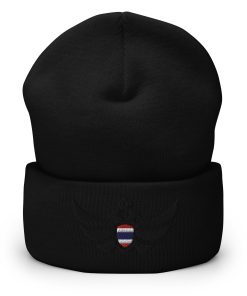 Alternative view of Thailand Shield Black Eagle Cuffed Beanie