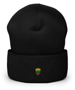 Alternative view of Lithuania Shield Black Eagle Cuffed Beanie