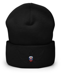Alternative view of Slovakia Shield <br> Black Eagle Cuffed Beanie