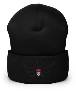 Alternative view of Serbia Shield <br> Black Eagle Cuffed Beanie