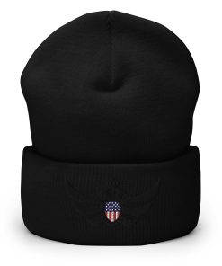Alternative view of USA Shield <br> Black Eagle Cuffed Beanie