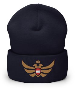 Alternative view of Austria Shield <br> Gold Eagle Cuffed Beanie