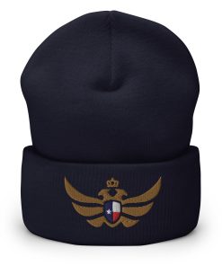Texas Shield <br> Gold Eagle Cuffed Beanie