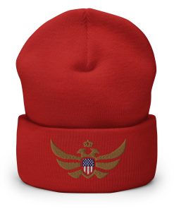 USA Shield <br> Gold Eagle Cuffed Beanie
