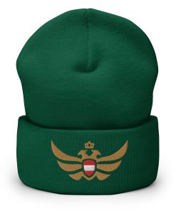 Austria Shield <br> Gold Eagle Cuffed Beanie