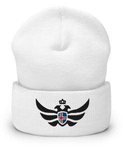 Iceland Shield Black Eagle Cuffed Beanie