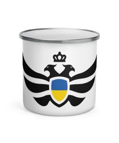 Ukraine Shield <br> Black Eagle Enamel Mug