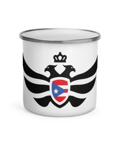 Puerto Rico Shield Black Eagle Enamel Mug