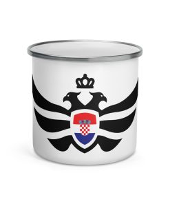 Croatia Shield Black Eagle Enamel Mug