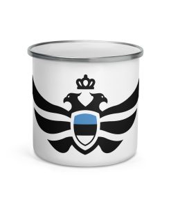 Estonia Shield Black Eagle Enamel Mug