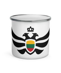 Lithuania Shield Black Eagle Enamel Mug
