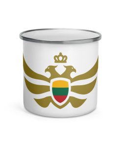 Lithuania Shield Gold Eagle Enamel Mug