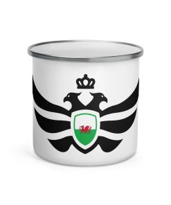 Wales Shield Black Eagle Enamel Mug