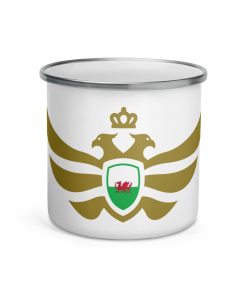 Wales Shield Gold Eagle Enamel Mug