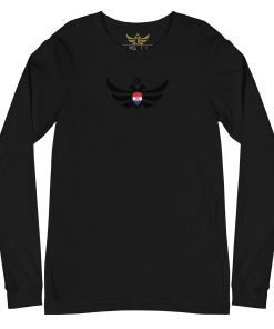 Alternative view of Croatia Shield <br> Black Eagle Long Sleeve Shirt <br> Men | Women