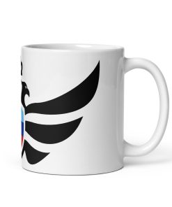 Alternative view of Luhansk Shield <br> Black Eagle White Ceramic Mug