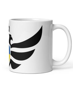 Alternative view of Ukraine Shield <br> Black Eagle White Ceramic Mug