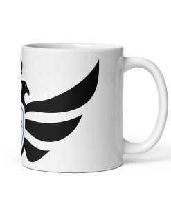 Alternative view of US Virgin Islands Shield Black Eagle White Ceramic Mug
