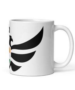 Alternative view of India Shield Black Eagle White Ceramic Mug