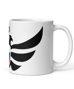 Alternative view of Slovenia Shield Black Eagle White Ceramic Mug