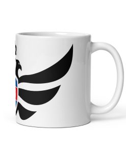 Alternative view of North Korea Shield <br> Black Eagle White Ceramic Mug