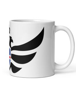 Alternative view of Iceland Shield Black Eagle White Ceramic Mug