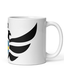 Alternative view of Sweden Shield <br> Black Eagle <br> White Ceramic Mug