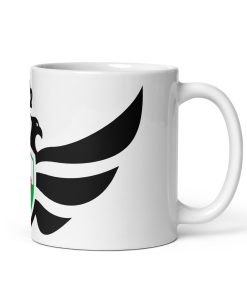 Alternative view of Wales Shield Black Eagle White Ceramic Mug