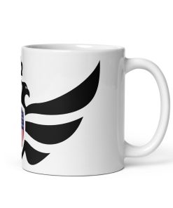 Alternative view of USA Shield <br> Black Eagle <br> White Ceramic Mug