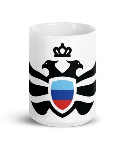 Luhansk Shield <br> Black Eagle White Ceramic Mug