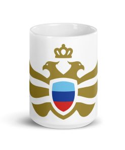 Luhansk Shield <br> Gold Eagle White Ceramic Mug