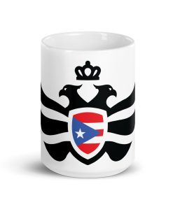 Puerto Rico Shield Black Eagle White Ceramic Mug