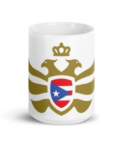 Puerto Rico Shield Gold Eagle White Ceramic Mug
