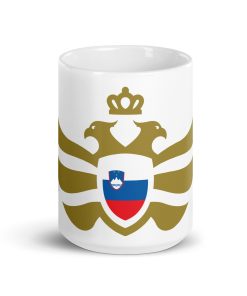 Slovenia Shield Gold Eagle White Ceramic Mug