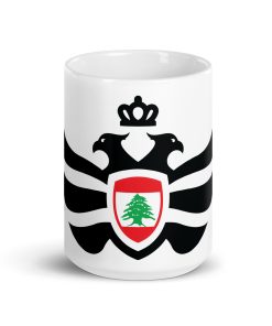 Lebanon Shield Black Eagle White Ceramic Mug
