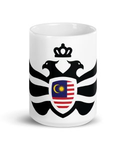 Malaysia Shield Black Eagle White Ceramic Mug