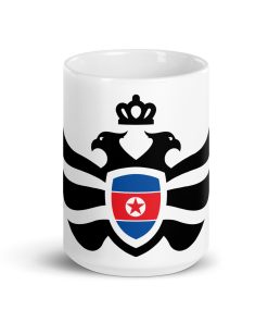 North Korea Shield <br> Black Eagle White Ceramic Mug