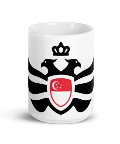 Singapore Shield Black Eagle White Ceramic Mug